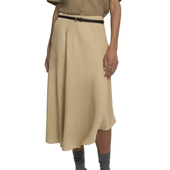 theory asymmetrical silk georgette dress Esmeralda Blue Pleated Satin Asymmetrical Dress main image 1
